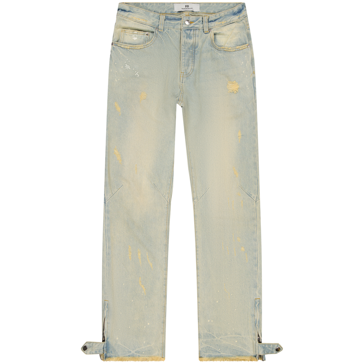 ☆BADBLOOD☆ D Scription FSB Trouser Denim Pants Medium Blue Straight leg denim pants in light blue
